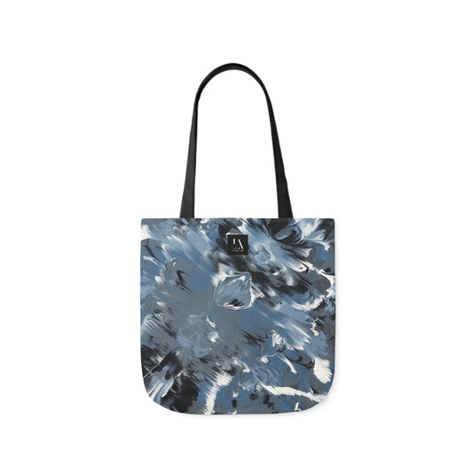 Canvas Tote Bag, Lumen Art Print, Blue, White, Black Pattern