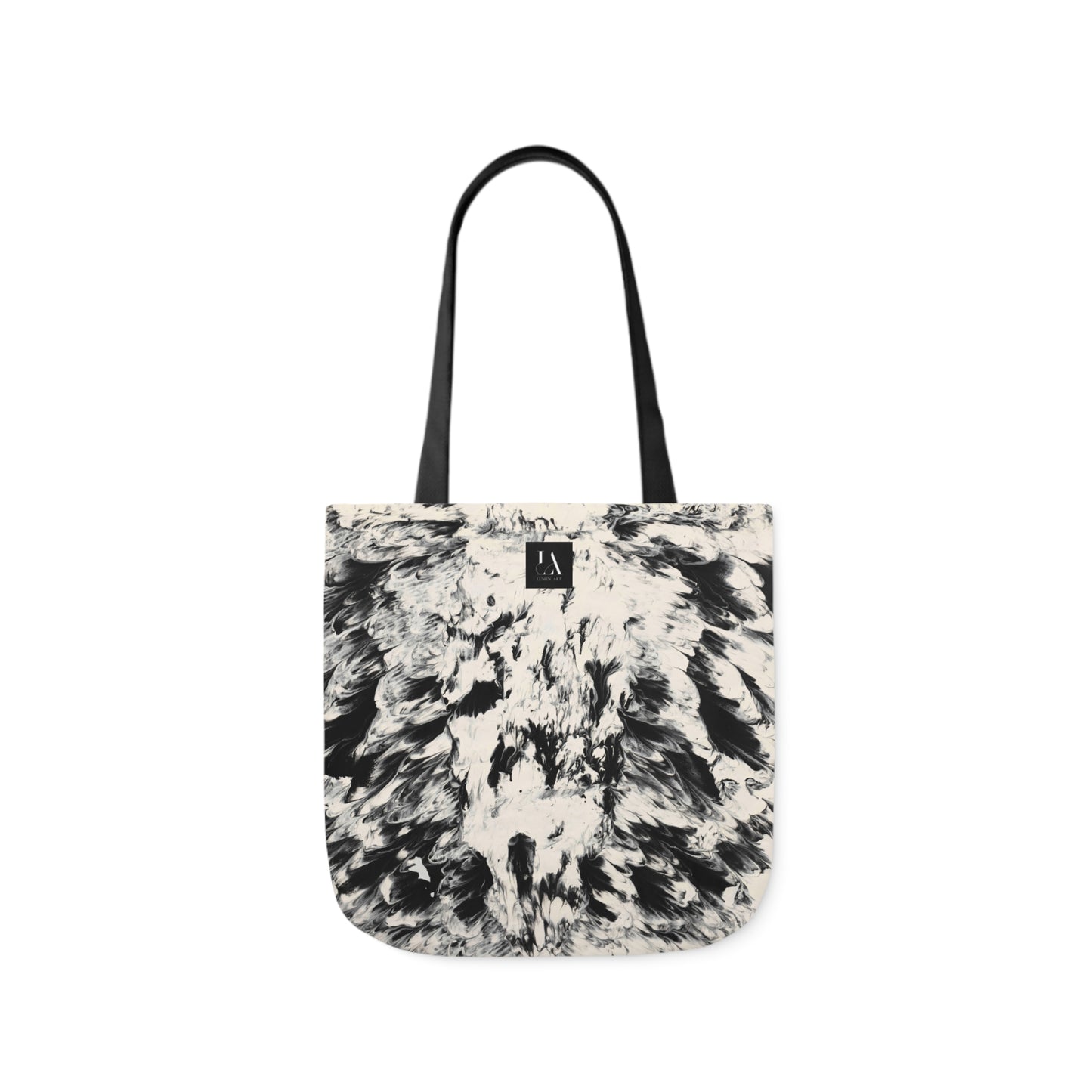 Canvas Tote Bag, Lumen Art Print, Cream and Black Pattern